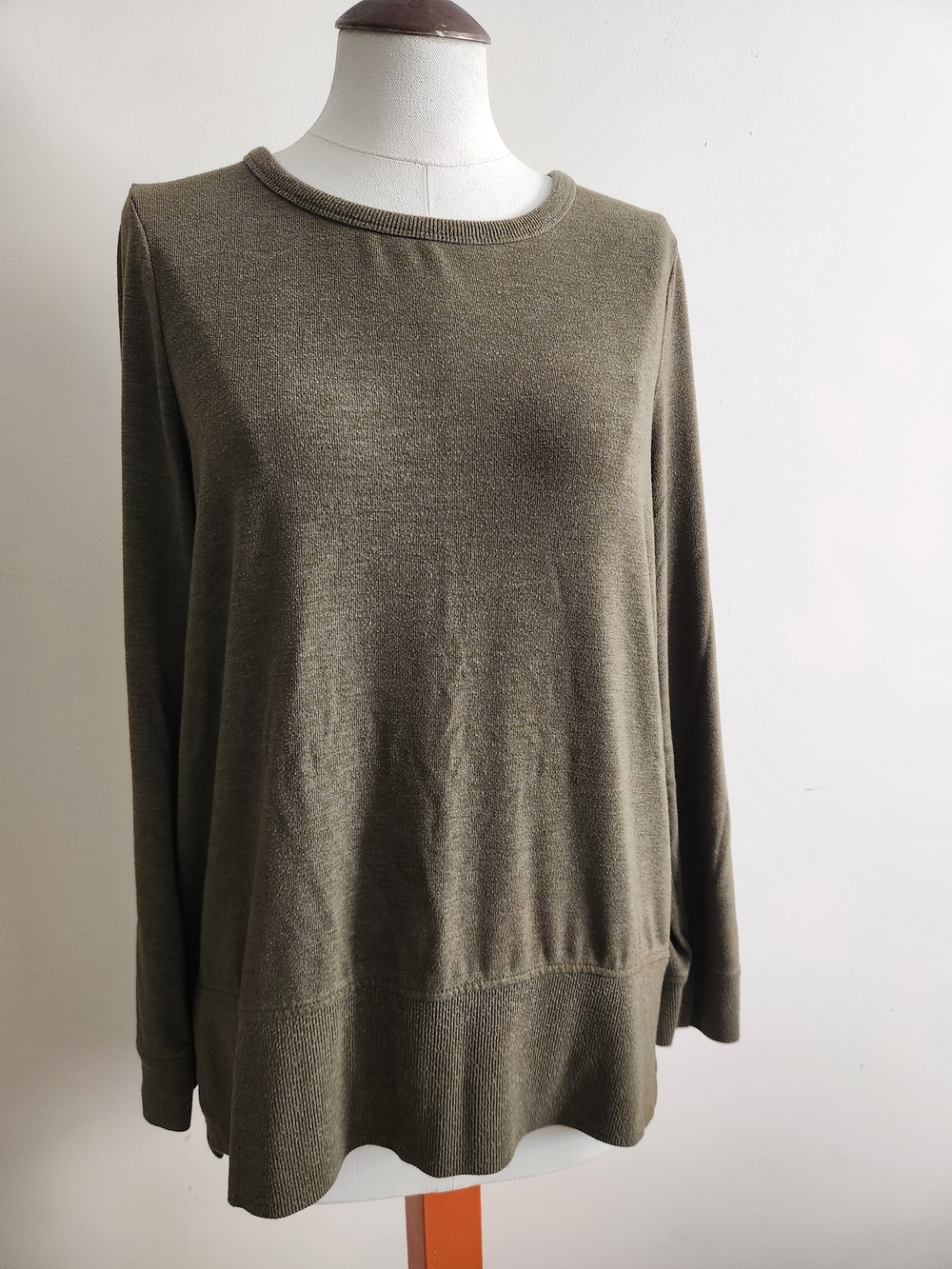 Sonoma Olive Crewneck Pullover Sweater